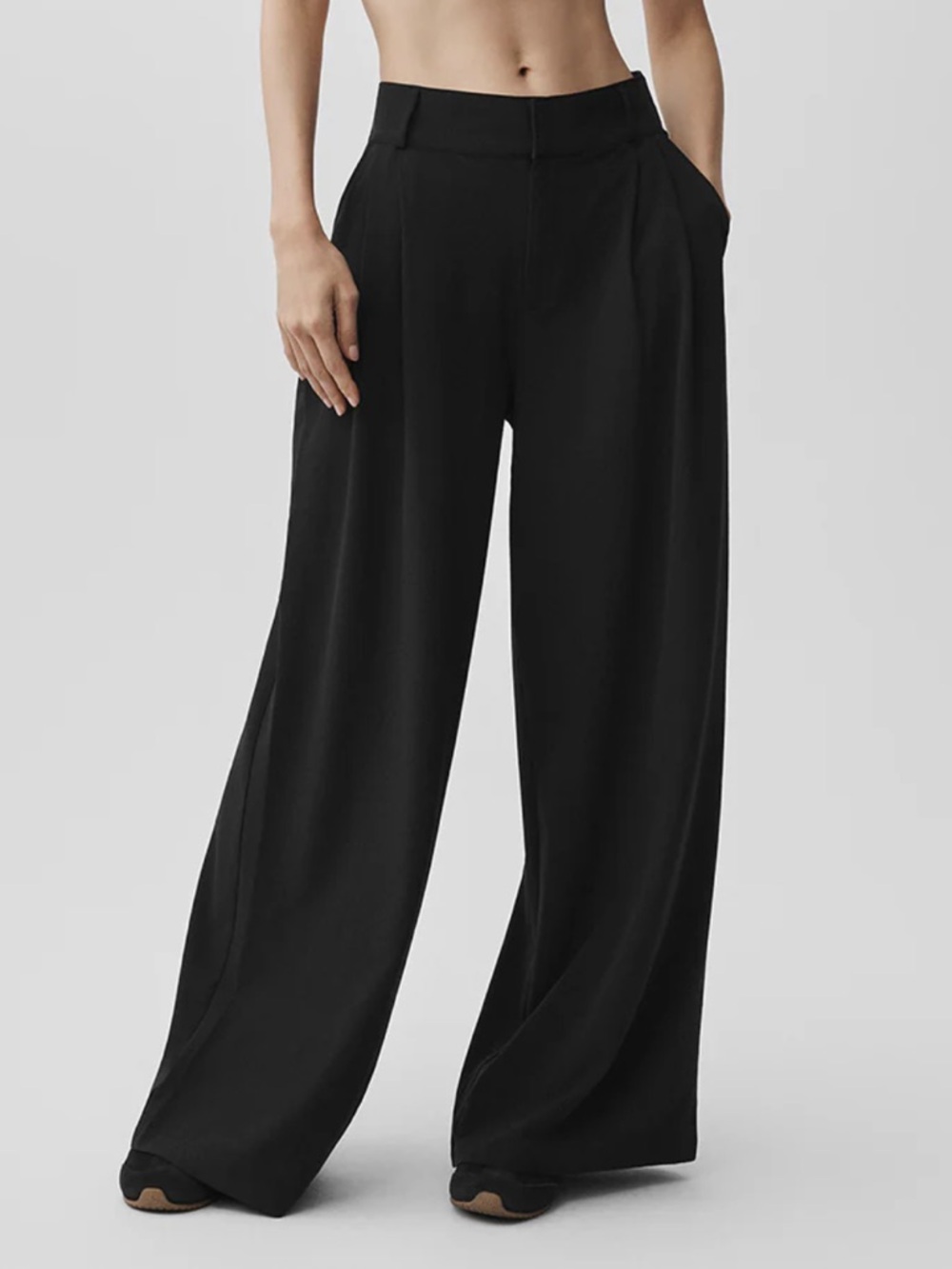 ALO Yoga Black Wide-Leg High-Rise Pants